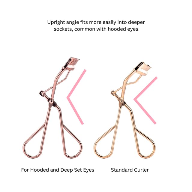 Jenny Patinkin The Big Reveal ® Eyelash Curler for Hooded Eyes, Deep Set Eyes – Precision & Professional Eyelash Curler for Difficult Eye Shapes with Replacement Silicone Pad, Nickel Free