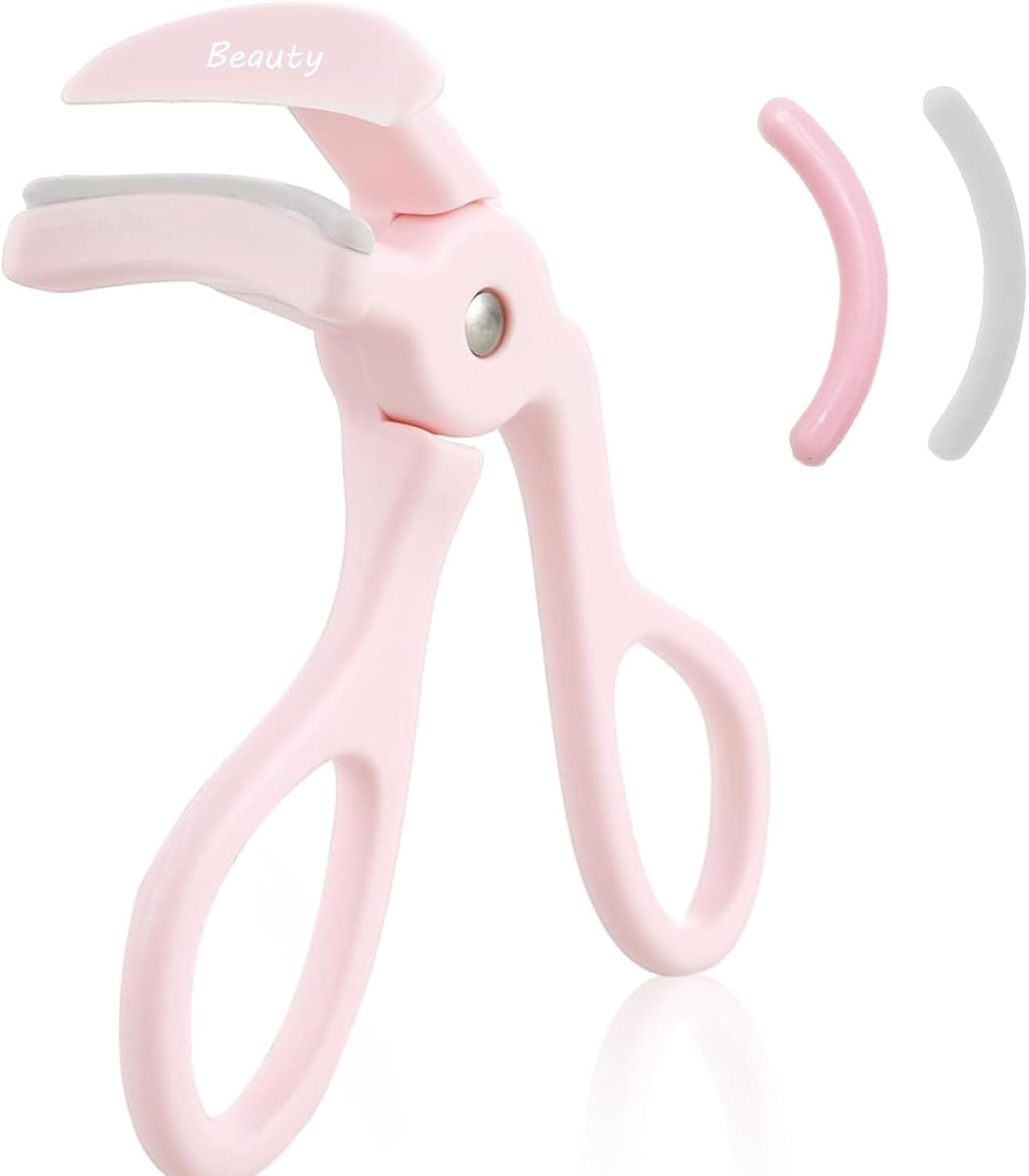 Pink Eyelash Curler with 2 Silicone Refill Pads, Lash Curler for Perfect Lashes, Eyelash Curler for Women and Girls