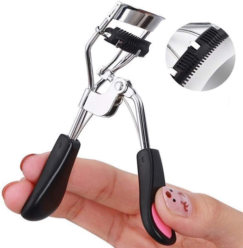 Pinkiou Eyelash Curlers with Comb and Eyelash Separator Set Professional Lash Curler with Built-in Comb Ergonomic Heart-Shaped Handle and Eyelash Comb Tool for Daily Makeup