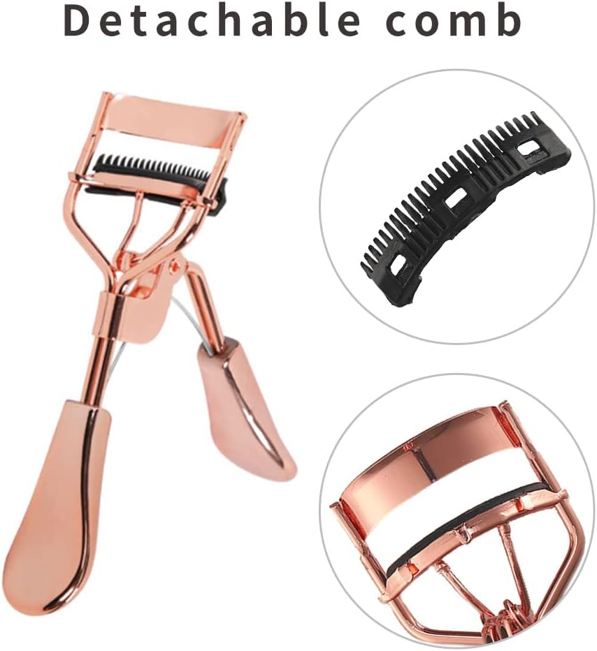 Uranian Beauty Eyelash Curler Comb Eyelash Curlers with 2 Silicone Refill Pads Premium Lash Curler Makeup Tool for Women and Girls