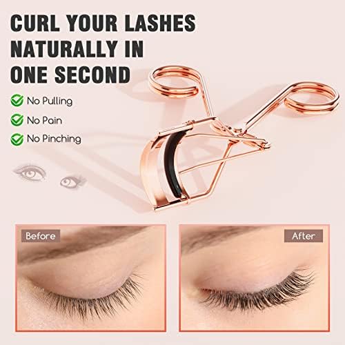 Eyelash Curler with Comb, Professional Volumizing Lash Lift Curler Kit