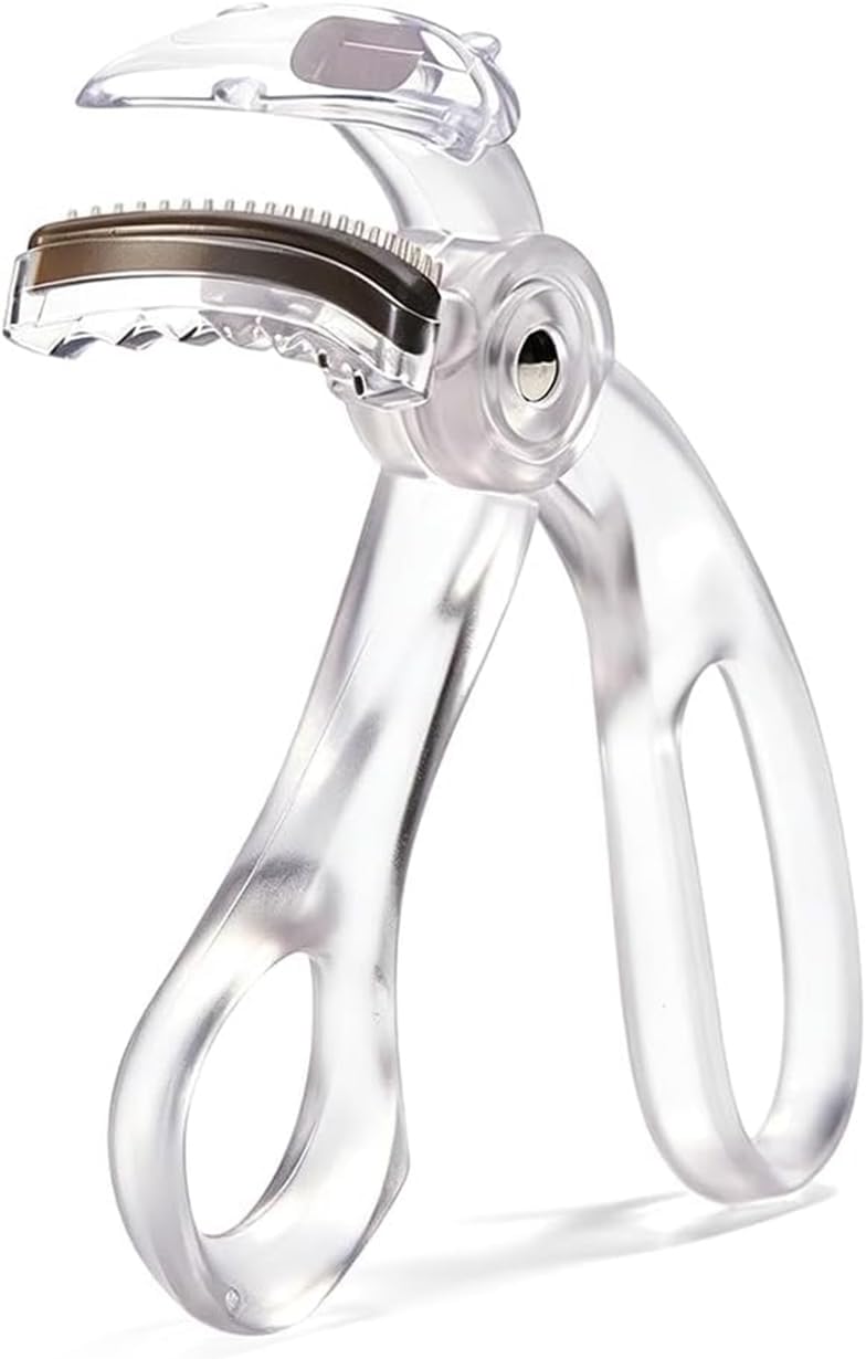 Wide Angle Eyelash Curler with Comb, Pinch Free Lash Curler, White