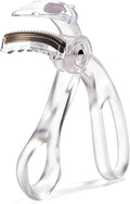 Wide Angle Eyelash Curler with Comb, Pinch Free Lash Curler, White