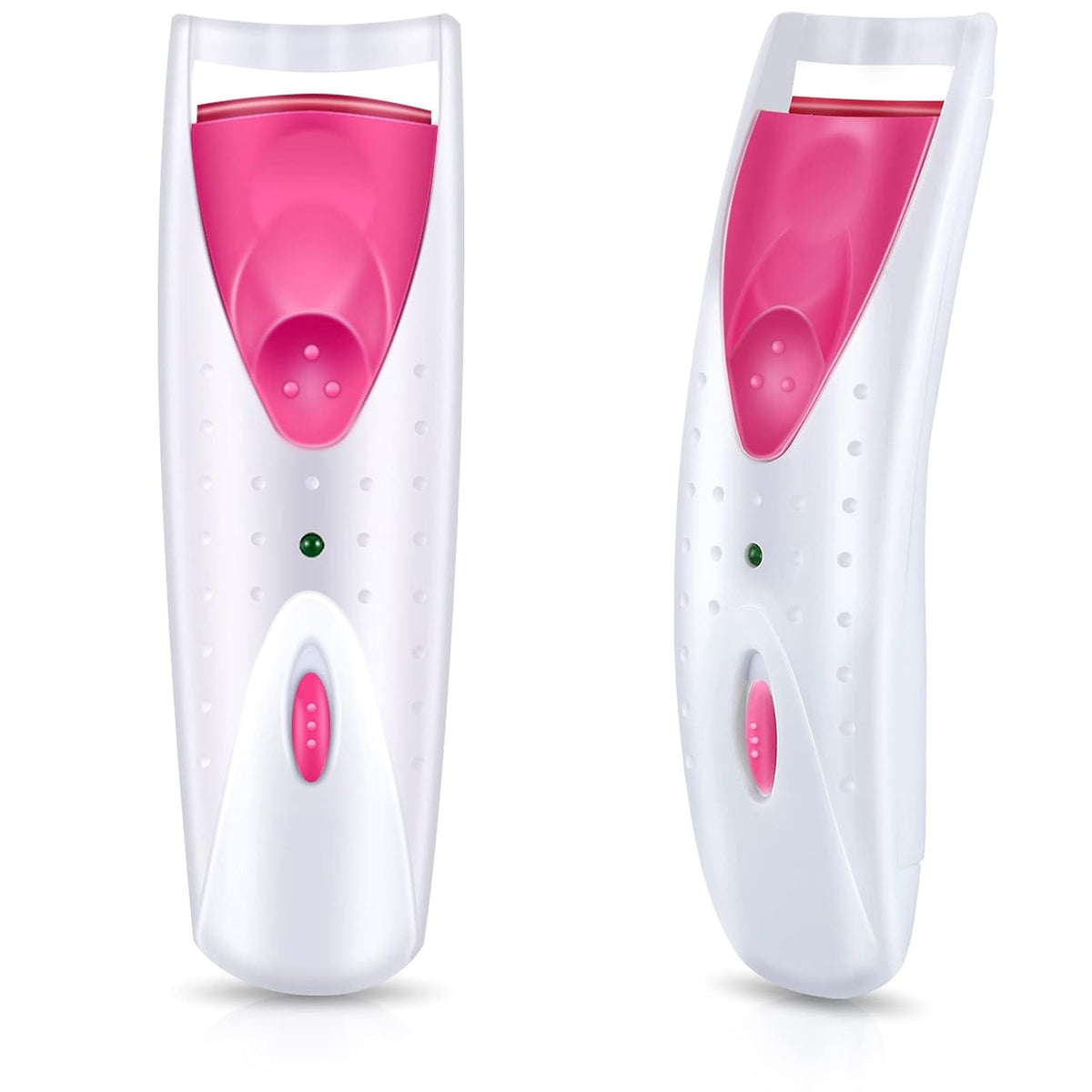 2 Pieces Heated Eyelash Curler Electric Eyelash Curlers Painless Safety Design with Double Silicone Curling Pad for Women Long Lasting Naturally Eyelashes (Pink)