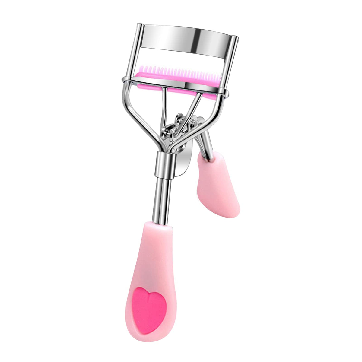 Pinkiou Eyelash Curlers with Comb and Eyelash Separator Set Professional Lash Curler with Built-in Comb Ergonomic Heart-Shaped Handle and Eyelash Comb Tool for Daily Makeup