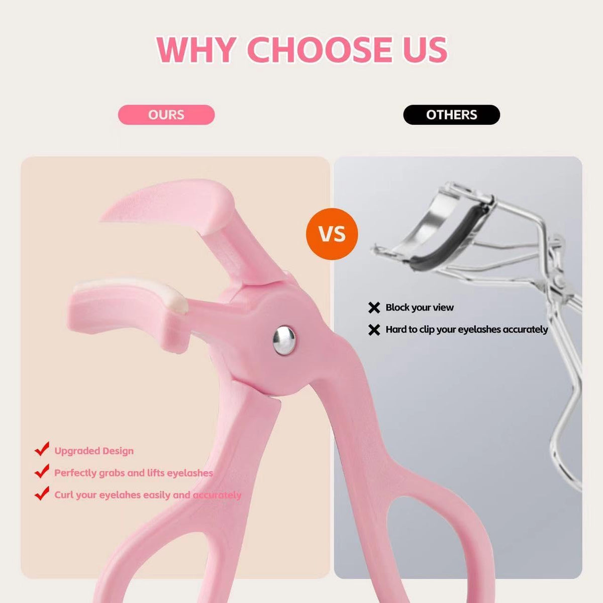 Eyelash Curlers，Eyelash Curler with 2 Silicone Refill Pads ，Eyelash Curler for No Pinching or Pulling，Curl Eyelashes & Lash Lift in Seconds，Lash Curler Makeup Tool for Women (Pink)