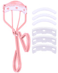Eyelash Curlers with Comb IMMER LIEBEN Fashion Cute Eye Lash Curler with 3 Combs, 3 Refill, 10 Seconds for Long-Lasting Curl Pink