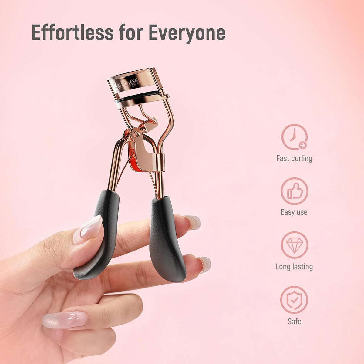 Kaasage Eyelash Curler, Professional Stainless Steel Makeup Eyelash Tool