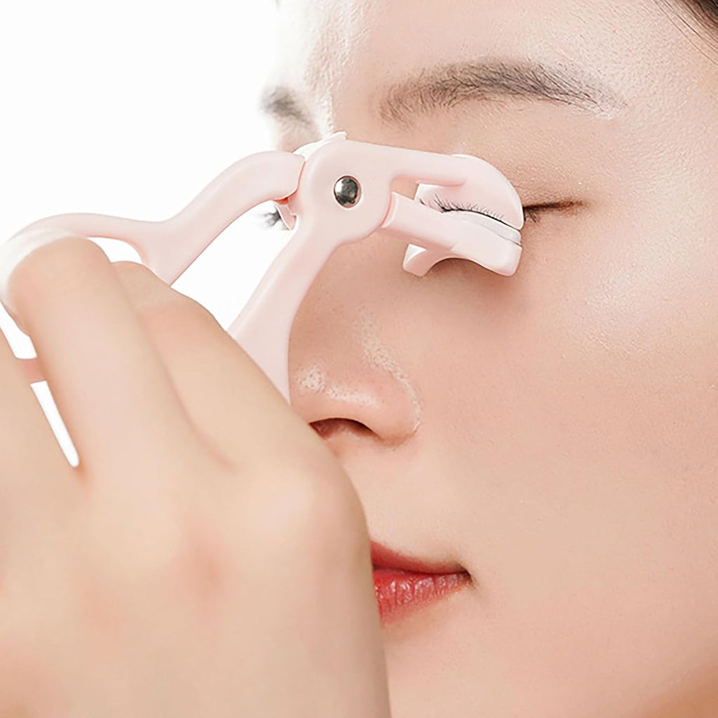 Pink Eyelash Curler with 2 Silicone Refill Pads, Lash Curler for Perfect Lashes, Eyelash Curler for Women and Girls