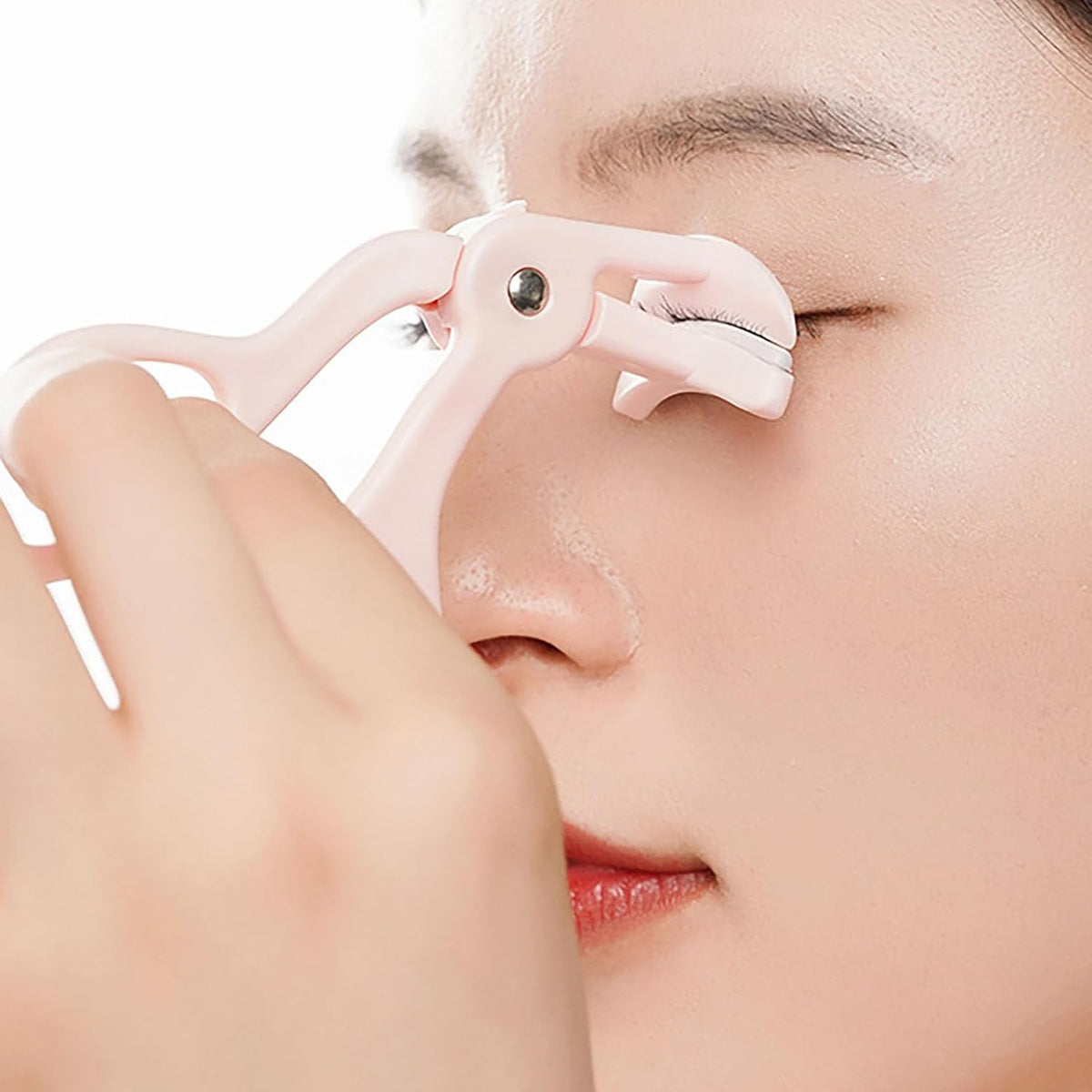 Pink Eyelash Curler with 2 Silicone Refill Pads, Lash Curler for Perfect Lashes, Eyelash Curler for Women and Girls