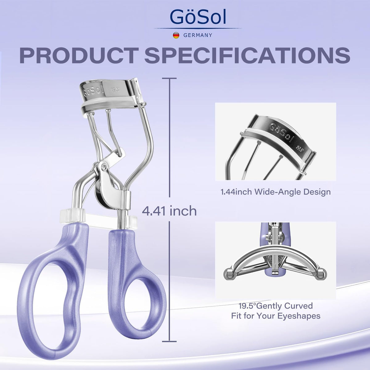 Eyelash Curler w/3 Refill Pads (Soft/Medium/Firm), Professional Lash Curler