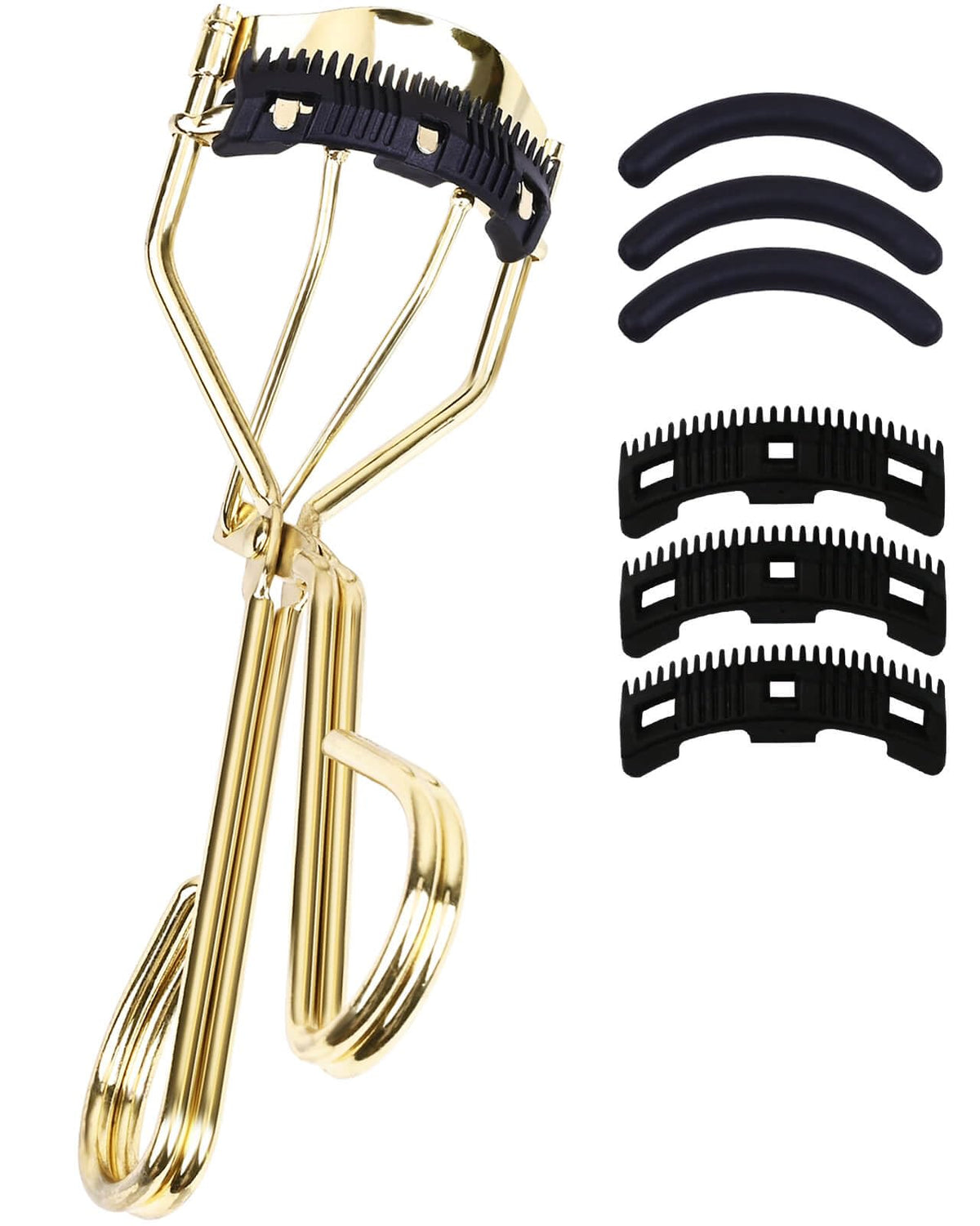 Eyelash Curlers with Comb IMMER LIEBEN Fashion Cute Eye Lash Curler with 3 Combs, 3 Refill, 10 Seconds for Long-Lasting Curl Pink
