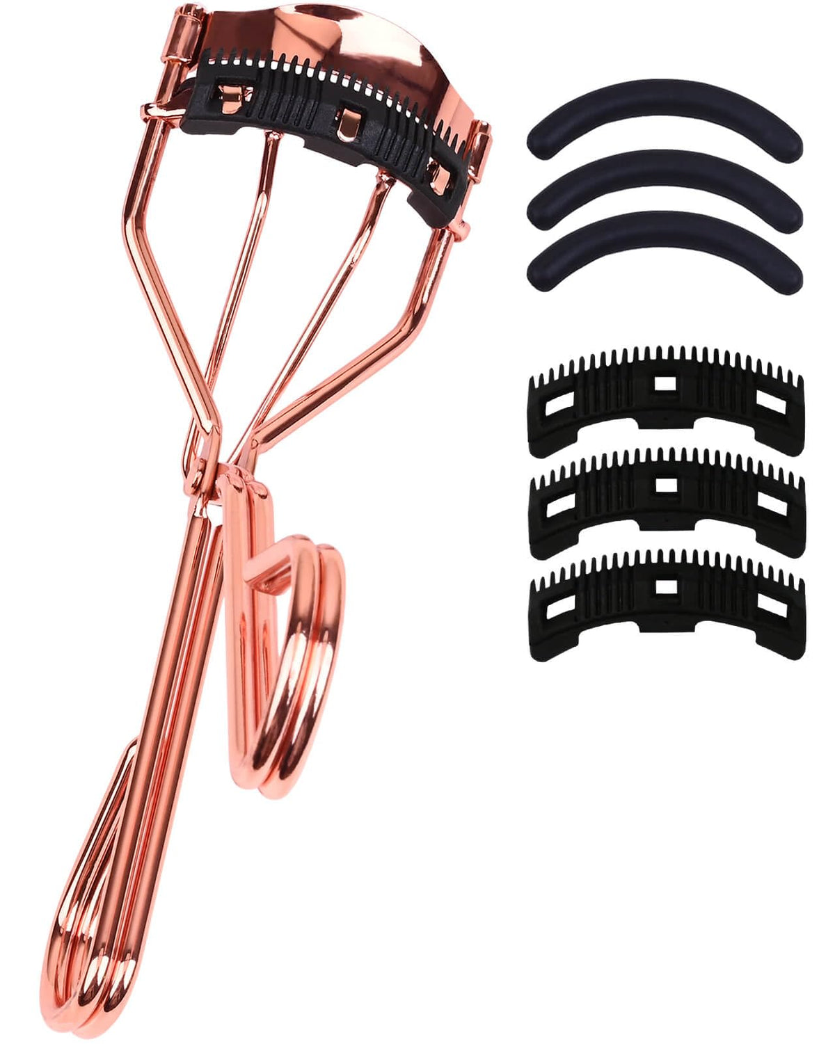 Eyelash Curlers with Comb IMMER LIEBEN Fashion Cute Eye Lash Curler with 3 Combs, 3 Refill, 10 Seconds for Long-Lasting Curl Pink