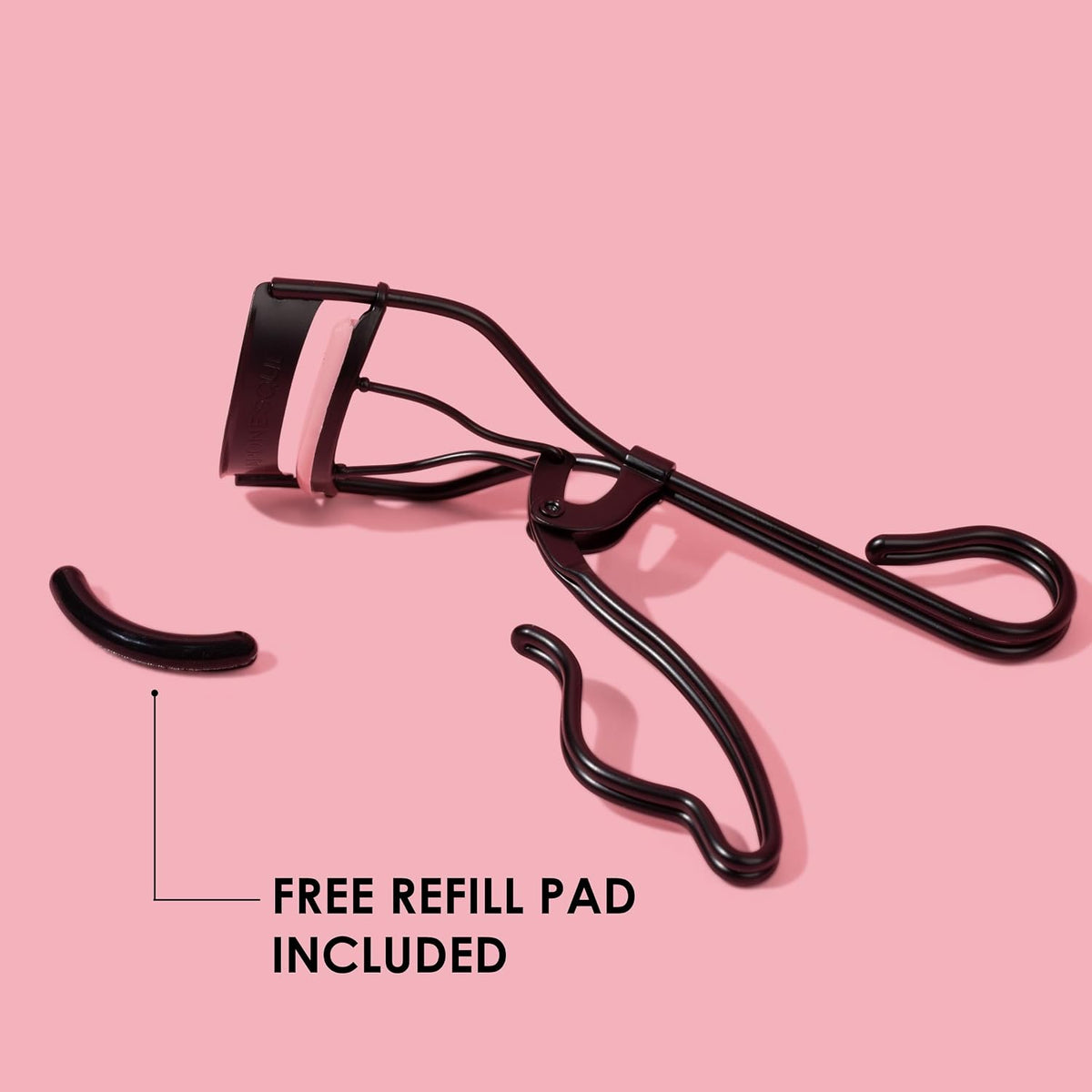 JAPONESQUE Professional Volumizing Lash Curler for Natural & False Lashes on Most Eye Shapes and Large Eyes, 1 Refill Pad, Holds Curl up to 8 Hours