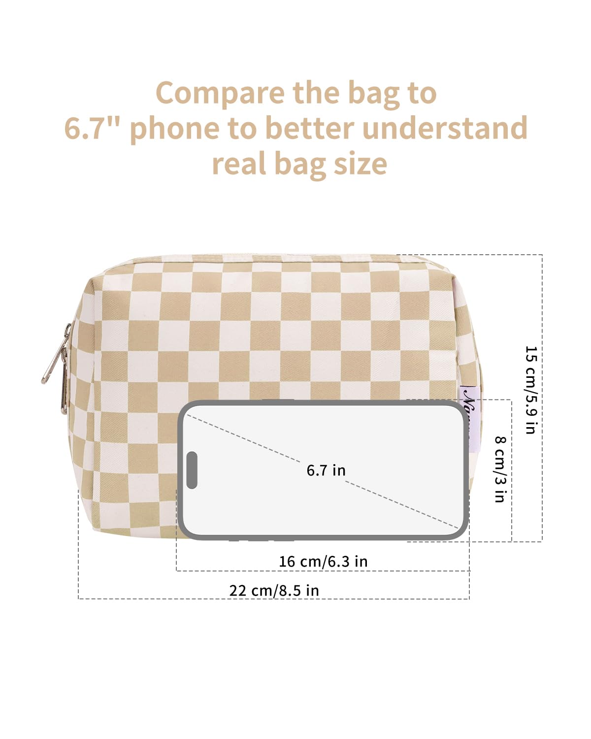 Narwey Makeup Bag Travel Toiletry Bag, Cosmetic Bag for Women Girls