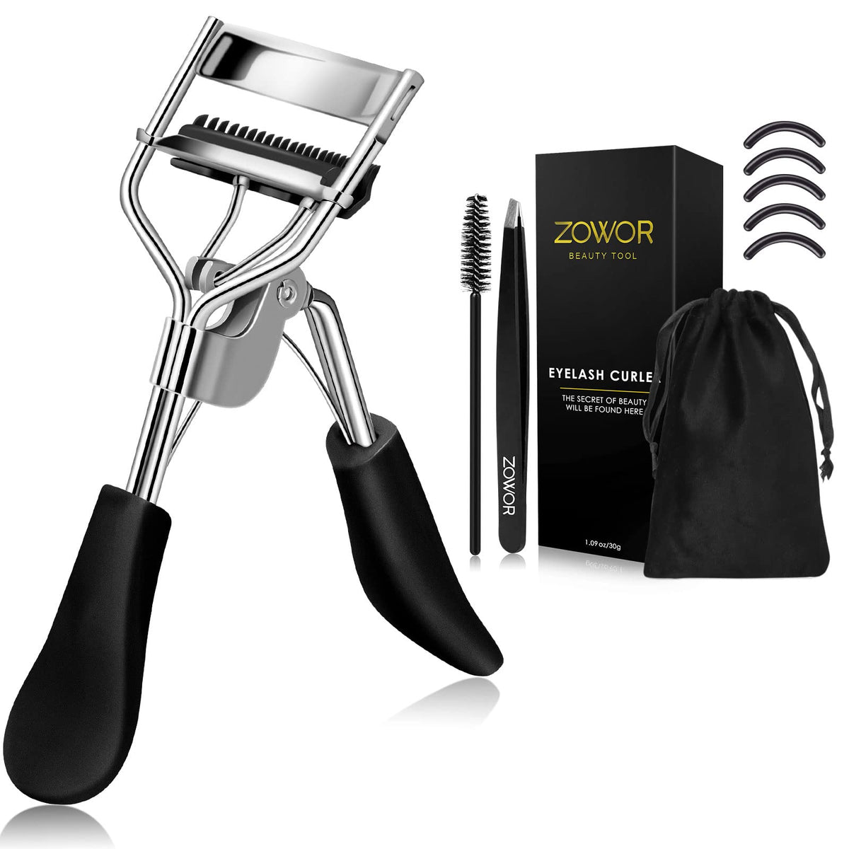Eyelash Curler with Comb Fit All Eye Shape Curved Eyelash Curlers,Natural and Long Lasting Lash Curler for Women Make Up Gift(Pink)