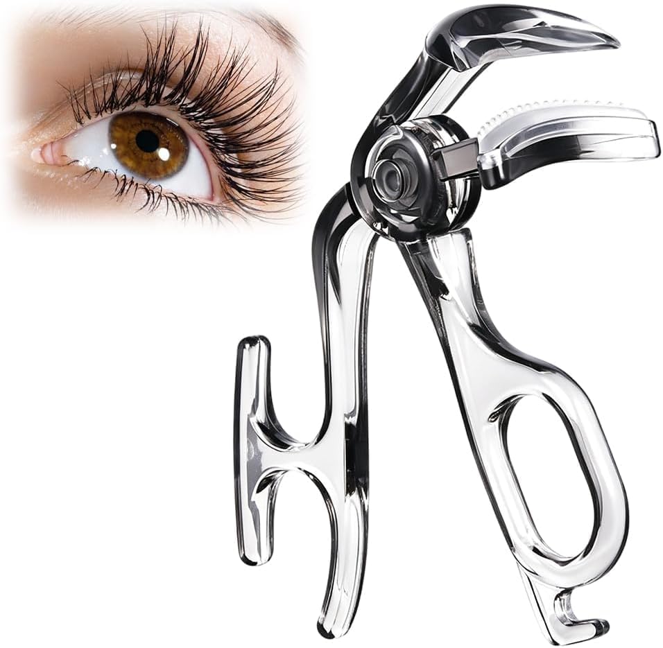 2026 New Wide‑Angle Eyelash Curler with Built‑in Comb, Wide Fit Lash Curler, White Portable Eye Makeup Curling Tool for Natural Curved Lashes, Fits Most Eye Shapes