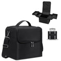 Large Makeup Carrying Train Case for Women, 4 Tier Travel Bag Box, Black