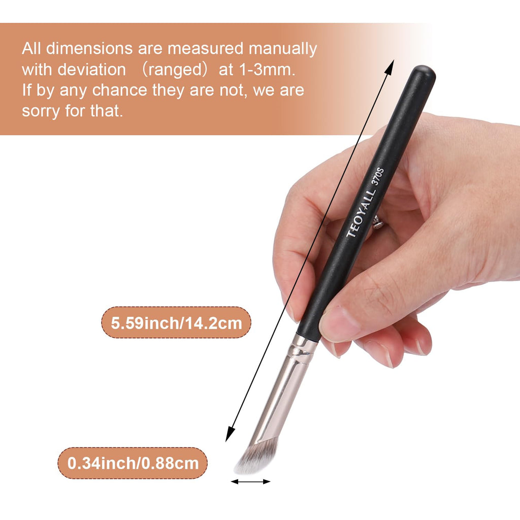 TEOYALL Foundation Contour Concealer Brush, 3Pcs Angled Blending Brush Set