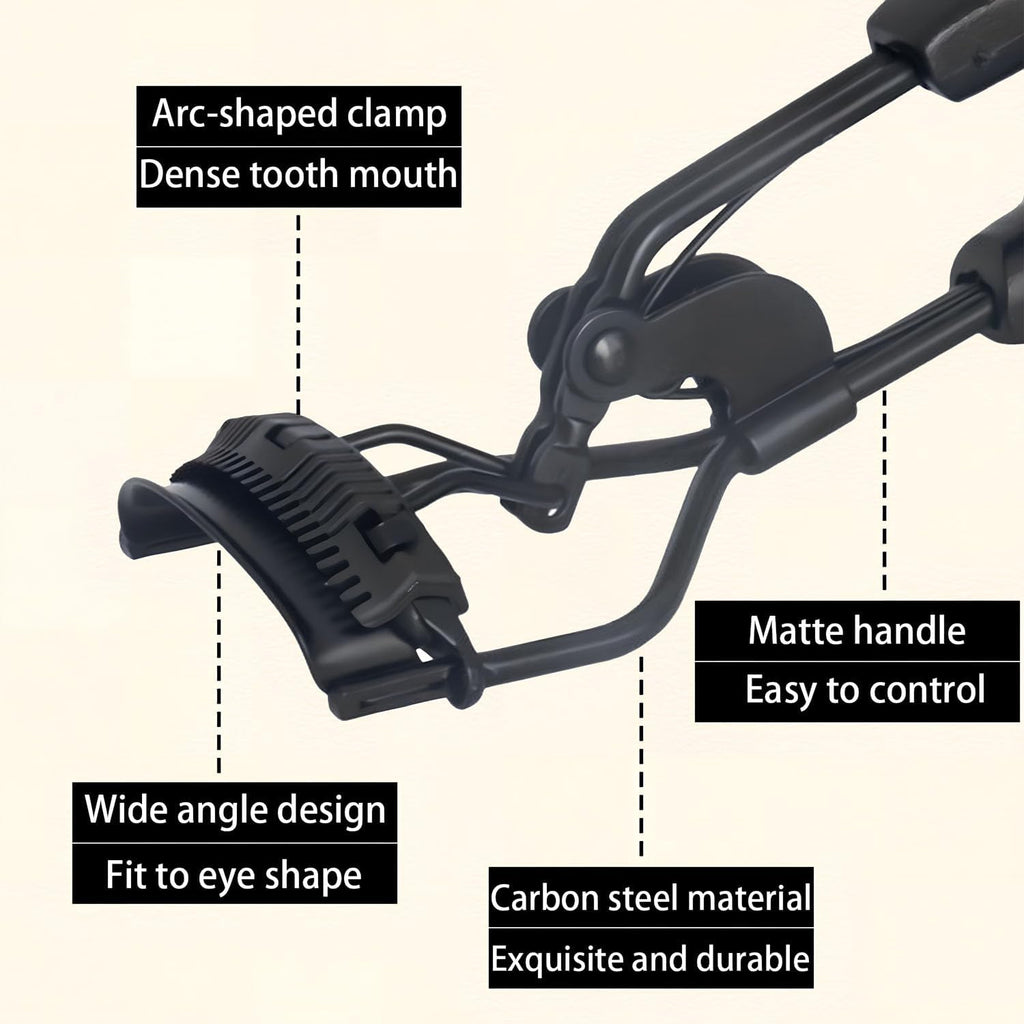 Eyelash Curler for Hooded Eyes,Lash Curle with Built-in Comb and 2 PCS Additional Rubber Replacement Pad,Lifts and Defines