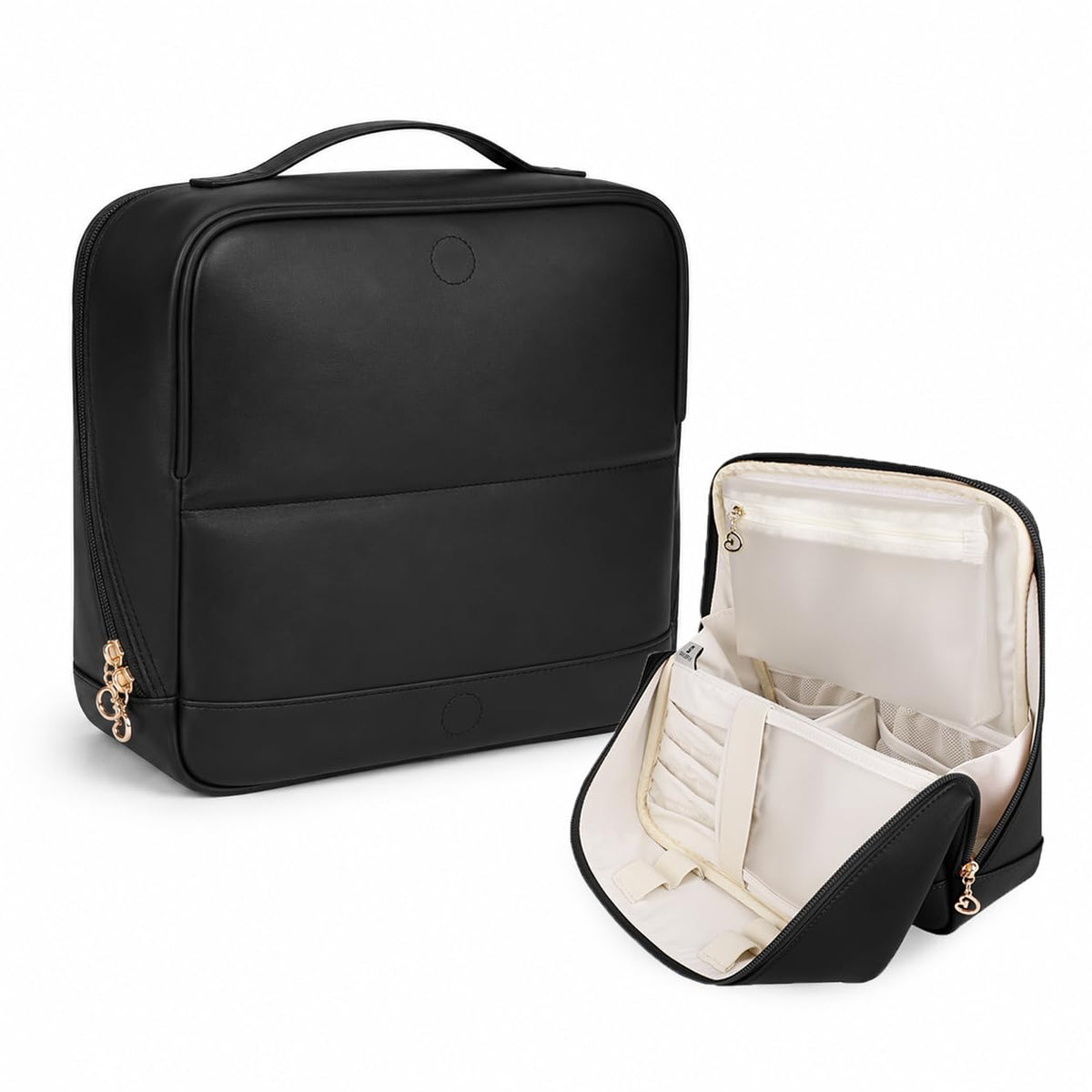 GIVLEFLY Standing Makeup Bag for Women, Large Travel Cosmetic Organizer