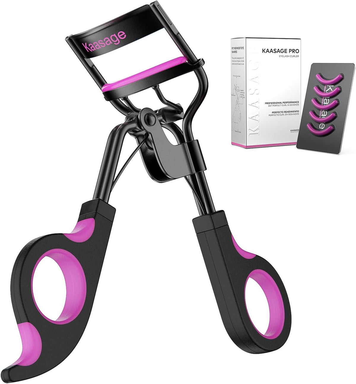 Kaasage Eyelash Curler with Pads, Achieve Perfect Curls in 5 Seconds