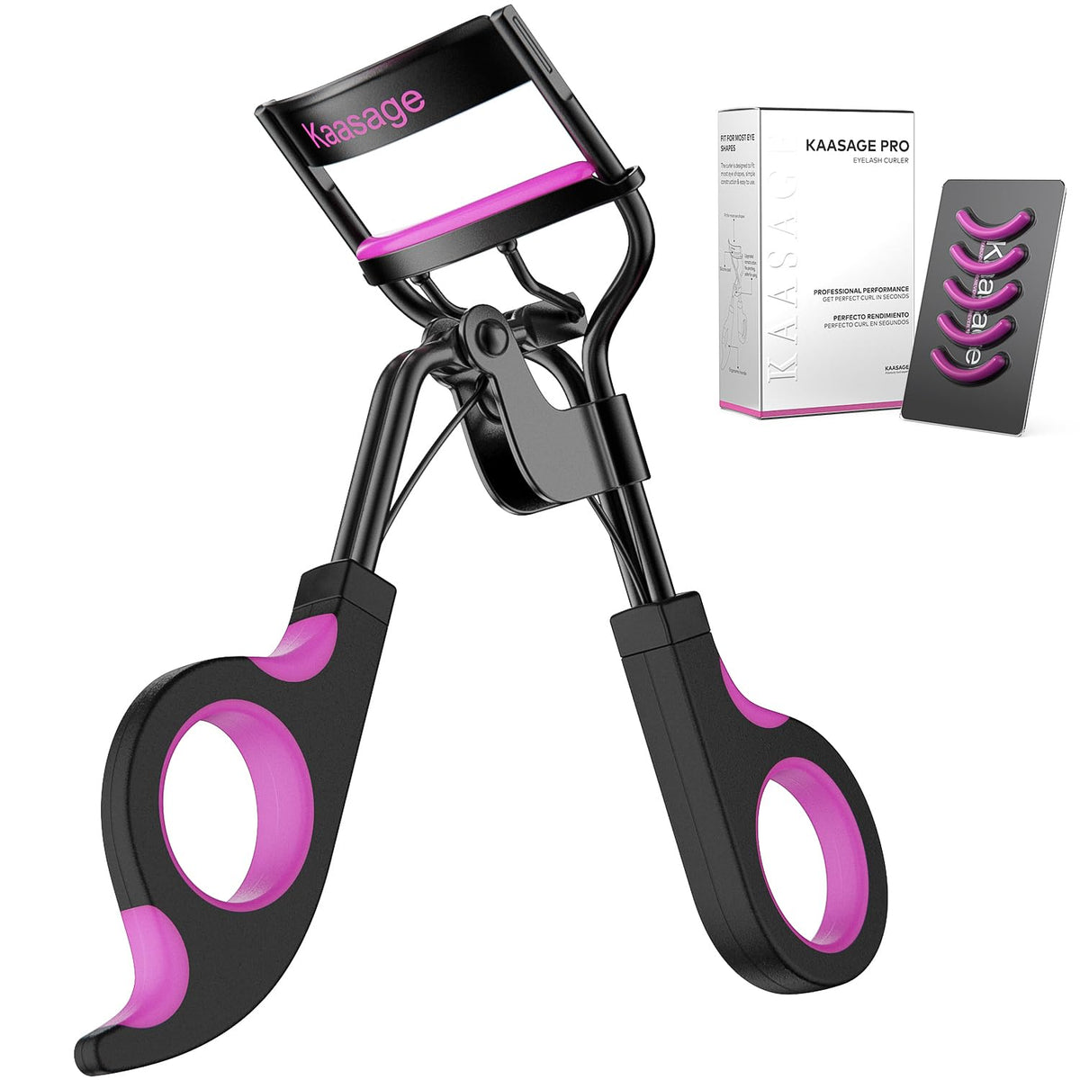 Kaasage Eyelash Curler with Pads, Achieve Perfect Curls in 5 Seconds