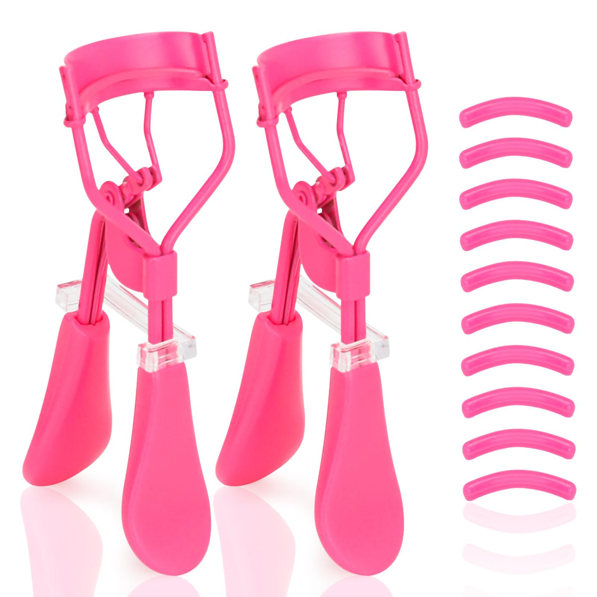 Eyelash Curler with Pads, Lash Curler 2 Pcs with 10 Extra Silicone Replacement Pads, Comfortable Grip for Effortless Curling – Eyelashes for The Perfect Eye Contour (Hyacinth Purple)