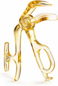 Frameless Eyelash Curler Lash with Toothed Comb, Eyelash Curlers for Natural Curl, Gentle Lash Lifting Tool, Enchinador (Yellow)