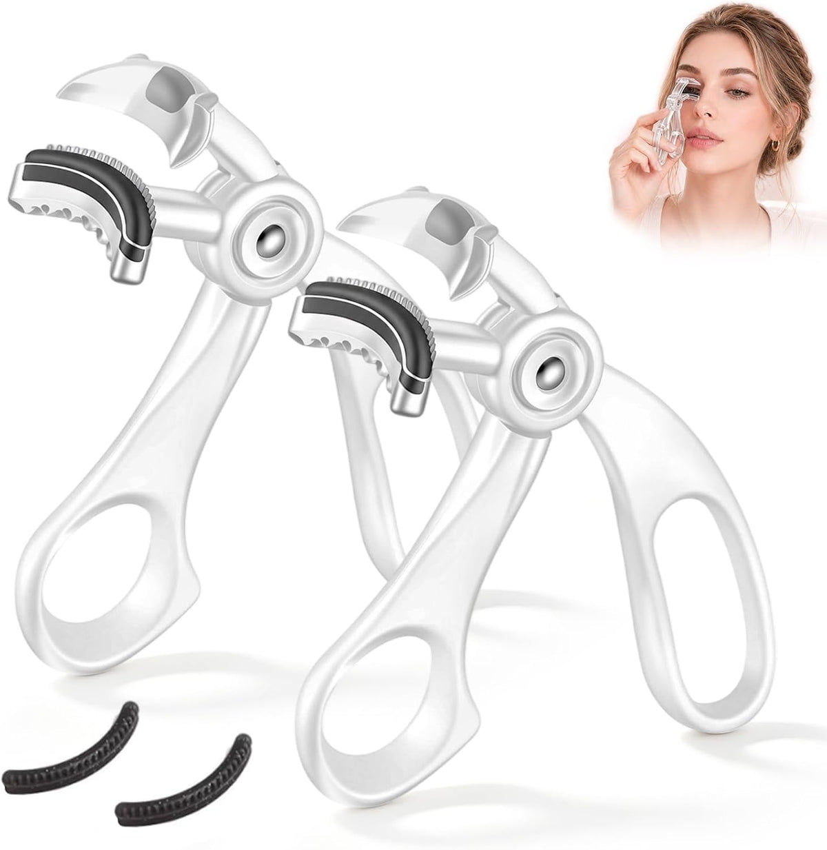 Wide-Angle Eyelash Curler with Comb Built-in, Eye Lash Curler 2PCS