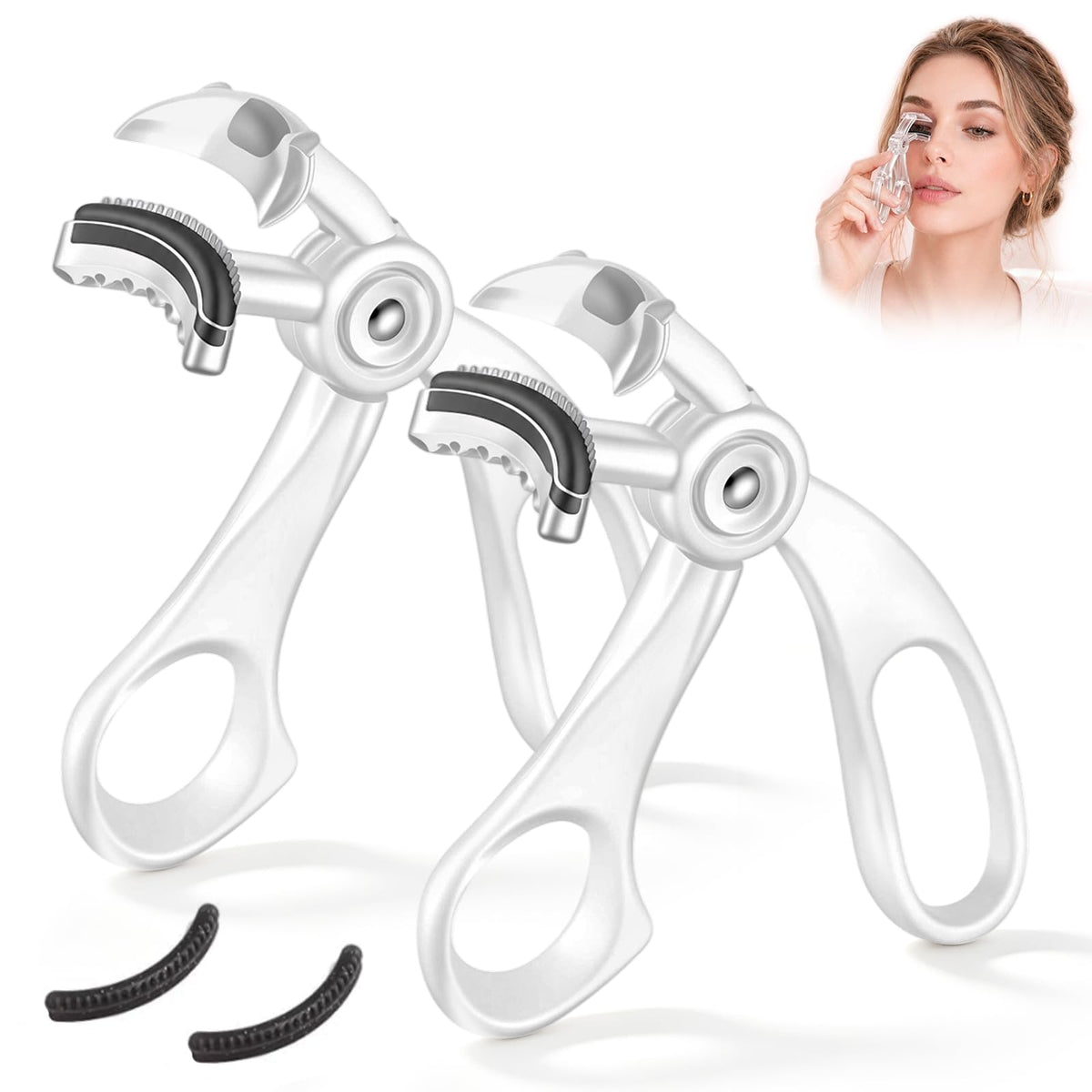 Wide-Angle Eyelash Curler with Comb Built-in, Eye Lash Curler 2PCS