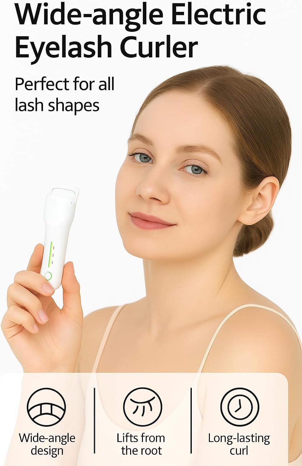 Rechargeable Electric Heated Eyelash Curler, Travel-Size Mini Portable Quick-Heating Lash Lifting Tool for All Lash Types, Long Lasting Curl