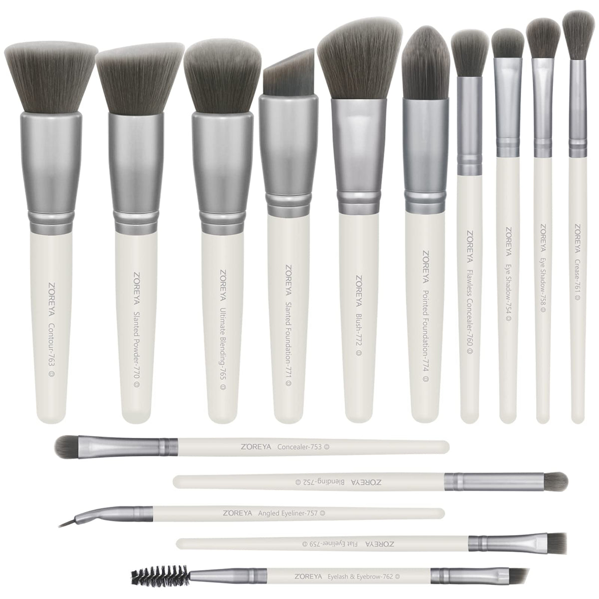 Raffaello Makeup Brushes 15Pcs Makeup Brush Set Premium Synthetic Bristles