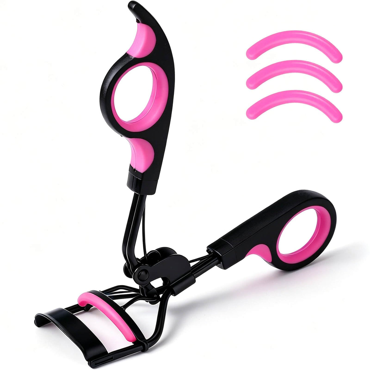 Eyelash Curlers with Comb IMMER LIEBEN Lash Curler with 5 Replacement Refills, 3 Combs, 10 Seconds Curl and Lifted Lashes Black and Purple
