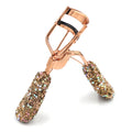Bling Makeup Eyelash Curler with Refill Silicone Pressure Pads and Spring Loaded for No Pinching or Pulling (Gold)