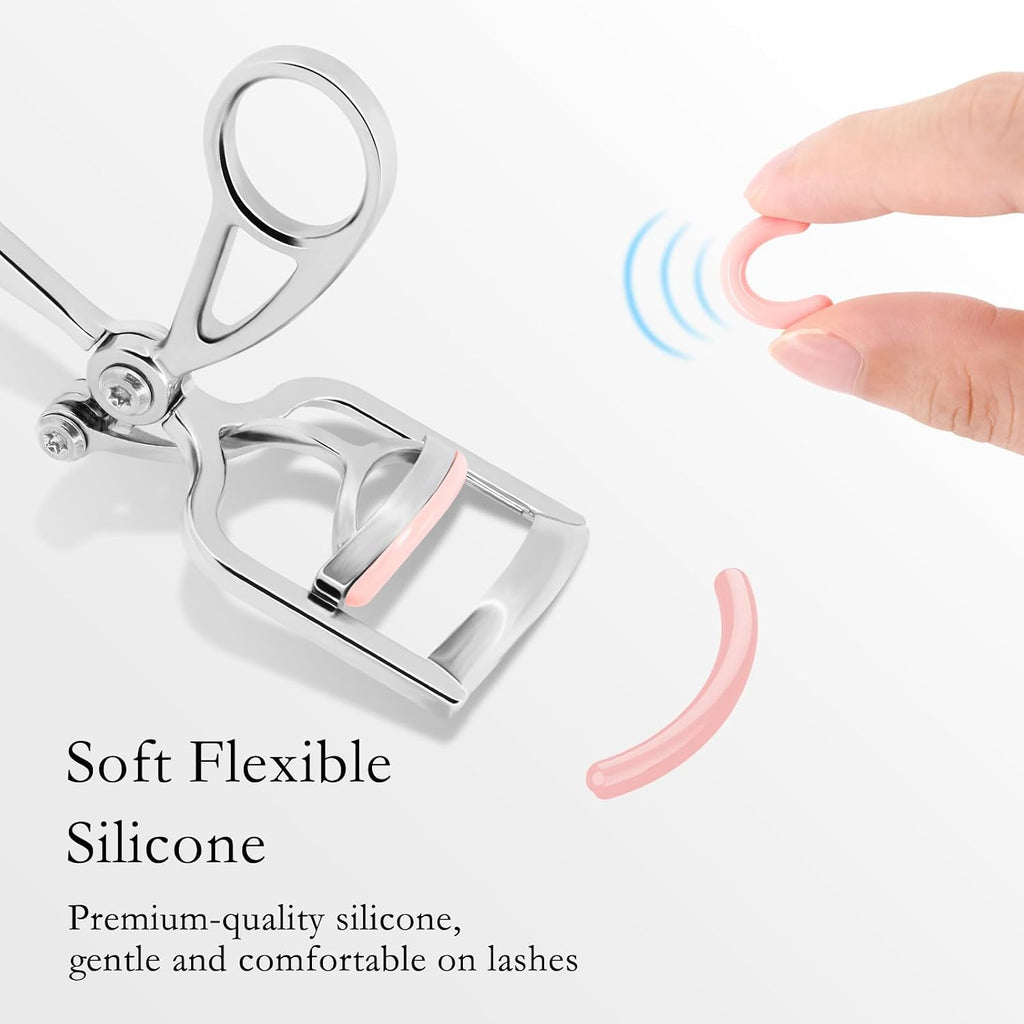 Luxurious Eyelash Curler, Professional Eyelash Curlers Long Lasting Lash Curl Eye Opening Voluminous Lashes Curler Heavy Duty, Zinc Alloy (Silver)