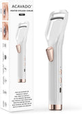 Heated Eyelash Curler Premium PRO - Fast Heat up in 8s - 24 Hours Long Lasting - Rechargeable Electric Eyelash Curler with Type-C, Innovative L Silicone, 2 Heat Modes, Anti-Burn Eyelid, White-EC