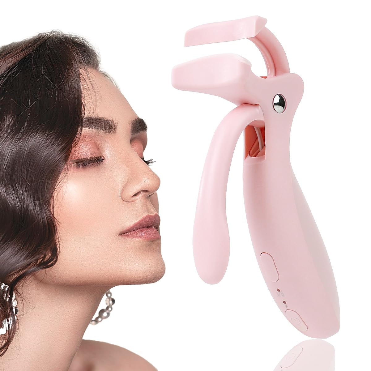 Pinkiou Eyelash Curlers with Comb and Eyelash Separator Set Professional Lash Curler with Built-in Comb Ergonomic Heart-Shaped Handle and Eyelash Comb Tool for Daily Makeup