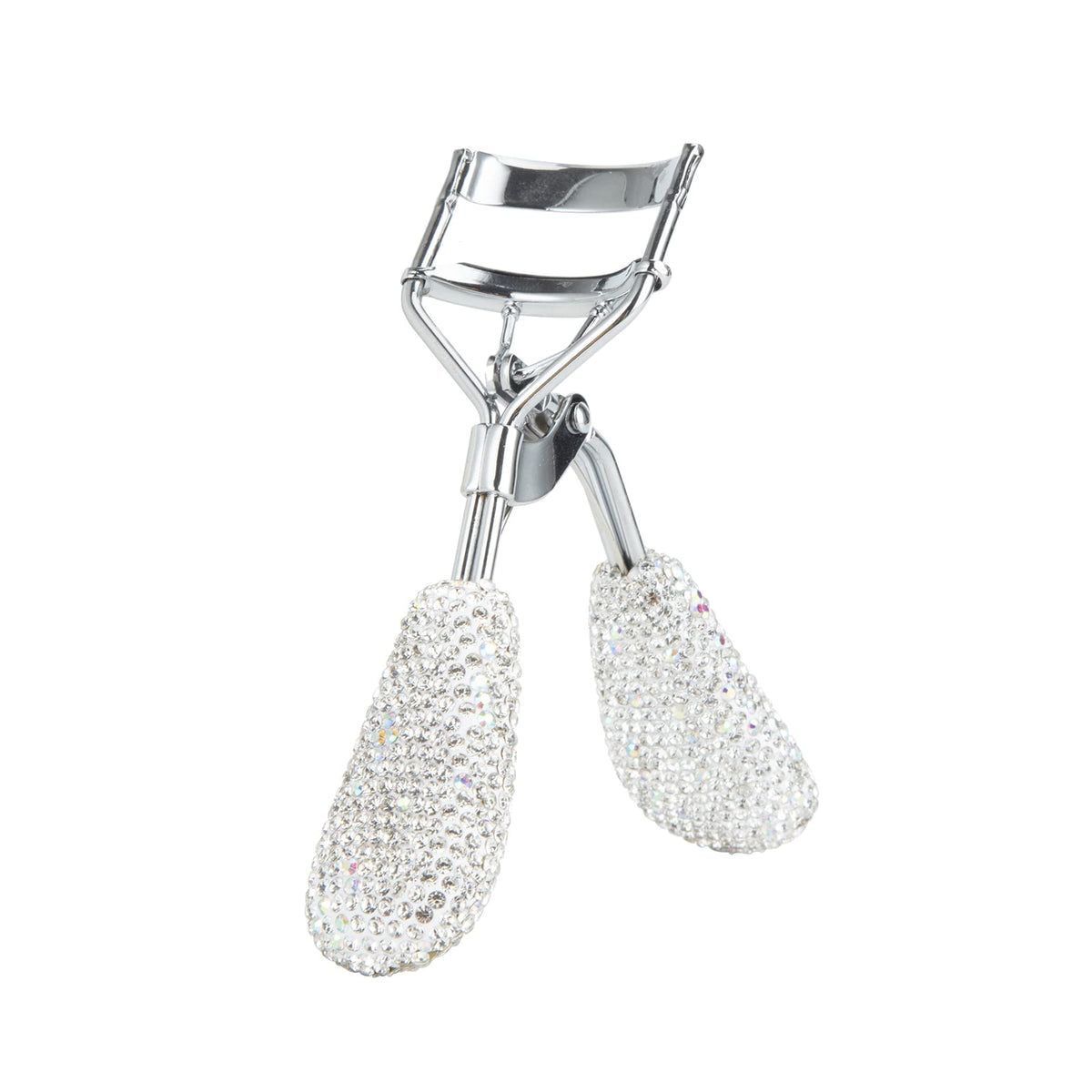 Bling Rhinestone Eyelash Curlers Stainless Steel Natural and Long Lasting Eyelash Fit for All Eye Shape Curved Lash Curler (Pink)