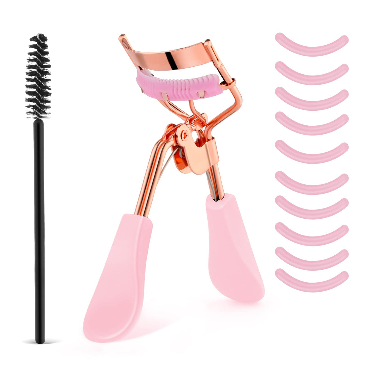 WLLHYF 10 Replacement Eyelash Curler Kit, Eye Lashes Curler (Pink)