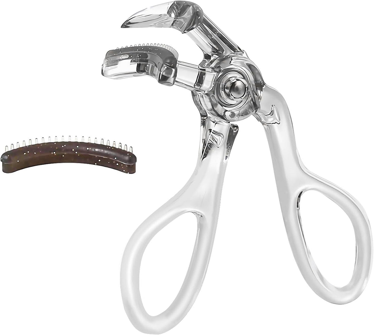 Eyelash Curler with Silicone Replacement Pads, Cute Eyelash Curler for Women, Clear Grey