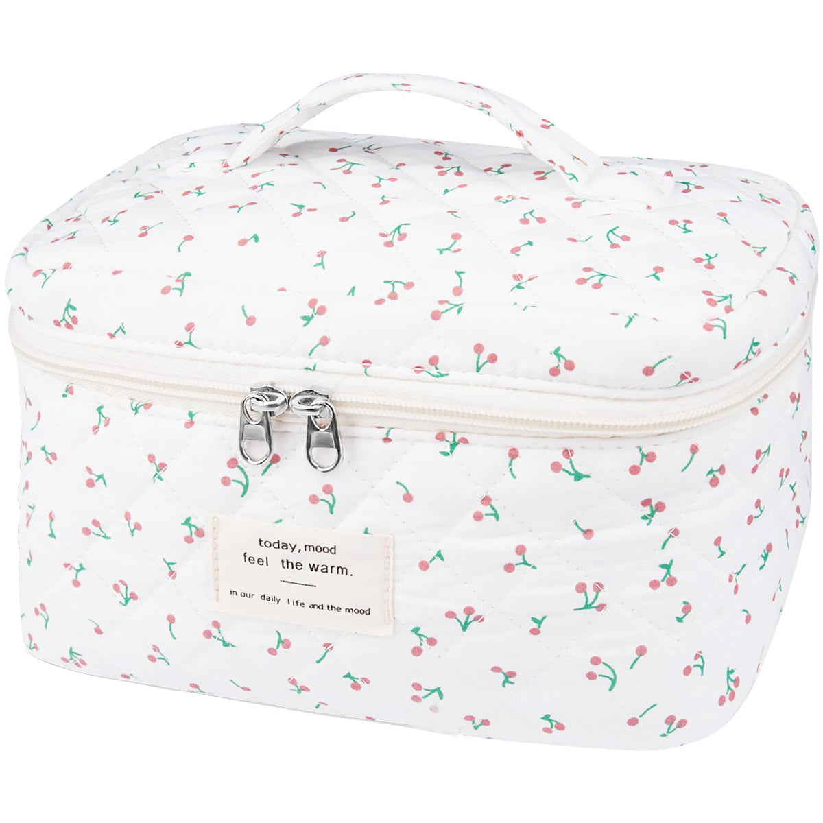 Gosect Large Makeup Bag, Cute Cosmetic Bag for Women Girls, Floral Coquette Aesthetic Toiletry Bag, Travel Make Up Organizer Bag (BDLH)