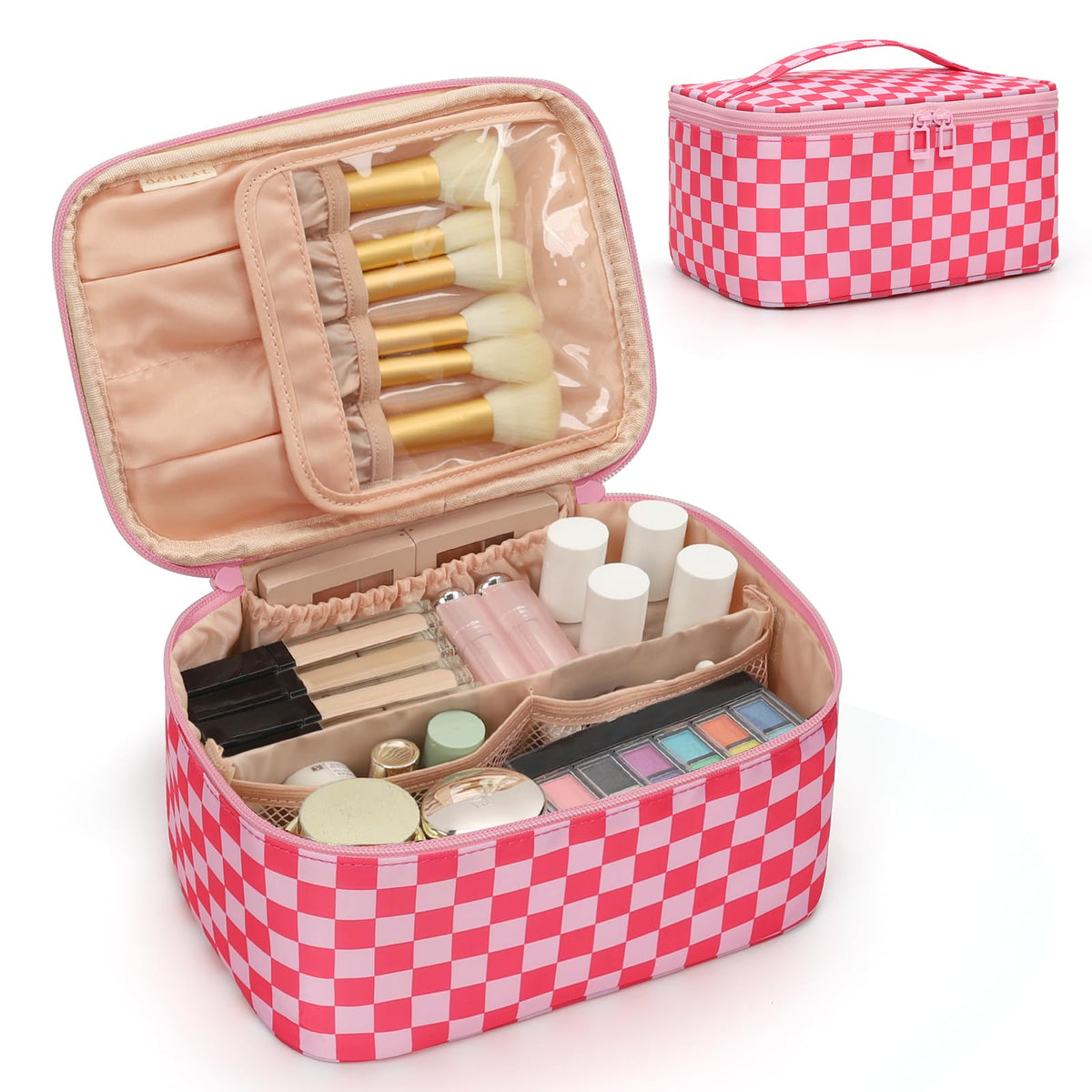 OCHEAL Makeup Bag, Portable Cosmetic Bag Black Make up Case Toiletry Bag