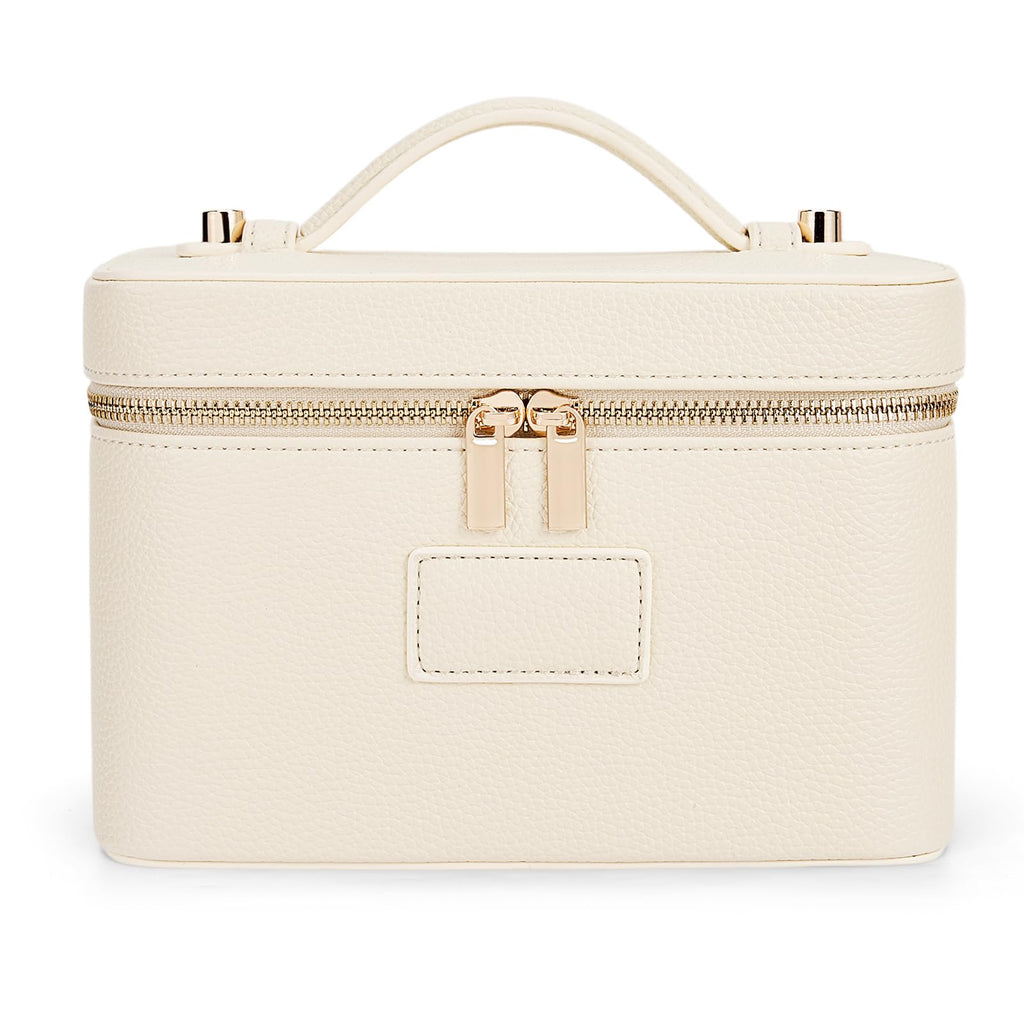 HiTotes Makeup Bag Vanity Case for Women Leather Cosmetic Bag Travel Toiletry Bags Portable Makeup Organizer Case