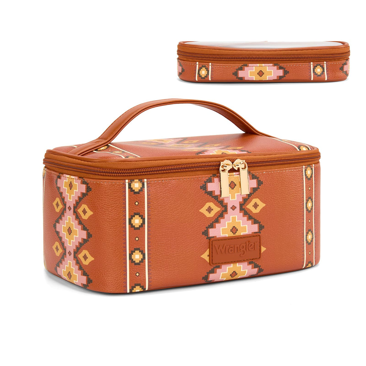 Wrangler Travel Makeup Bag 2pcs Set Cosmetic Bag with Makeup Brush Holder