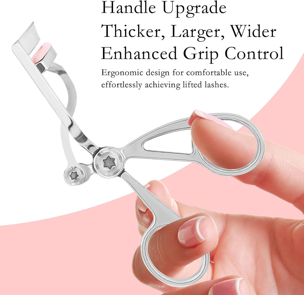 Luxurious Eyelash Curler, Professional Eyelash Curlers Long Lasting Lash Curl Eye Opening Voluminous Lashes Curler Heavy Duty, Zinc Alloy (Silver)
