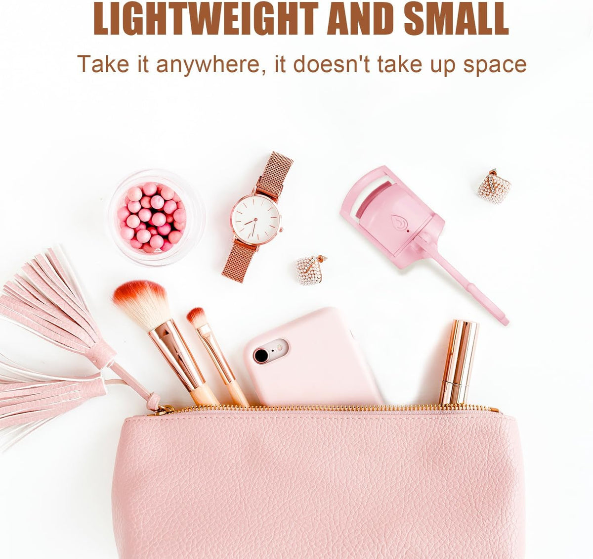 Heated Eyelash Curler Fast Heat Up in 5s - C-Shaped Rechargeable Electric Eyelash Curler for 24H Long Lasting Curls - Safe Anti-Burn Lash Curler Elevate Your Beauty with Stunning Lashes Pink