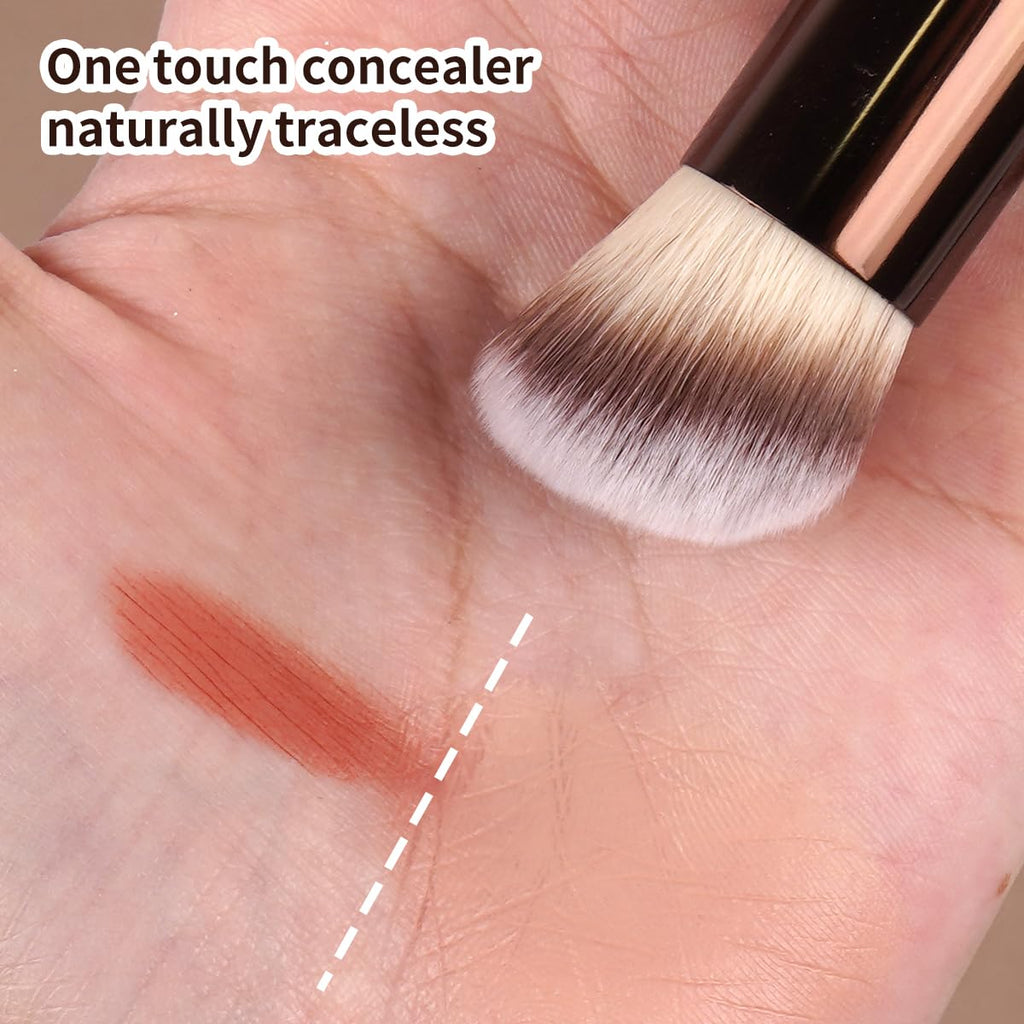 MAANGE Makeup Brush Set 19 PCS Travel Makeup Brushes Eyeshaowder Powder Concealers Foundation Professional Make Up Brush Set with Case (Coffee)