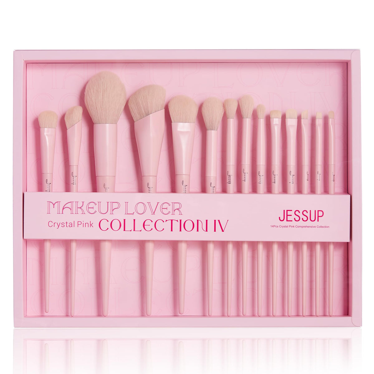 Jessup Makeup Brushes 14Pcs Makeup Brush Set Premium Synthetic Powder Foundation Contour Blush Concealer Eye Shadow Blending Liner Make Up Brush Kit Light Grey T329