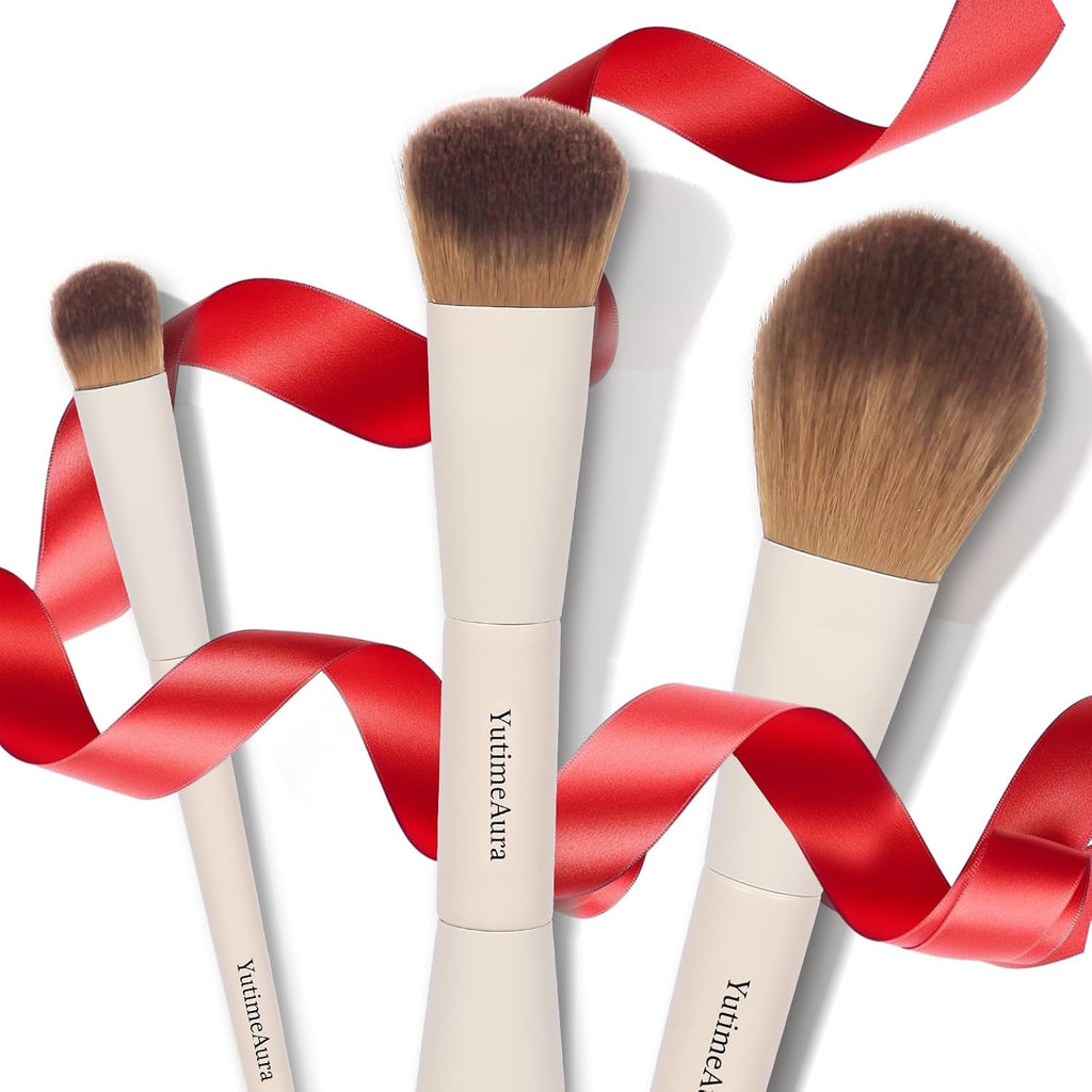 YutimeAura Makeup Brush Set 10pc, Dual-Ended Makeup Brushes For Bronzer, Contour, Eyeshadow, Blush, Concealer & Foundation Application